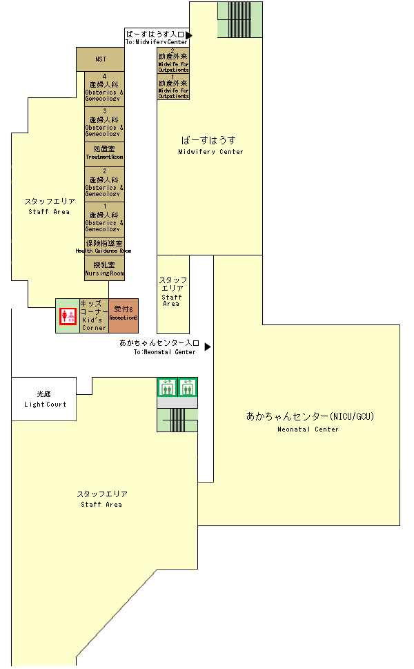 B棟2階フロアマップ
